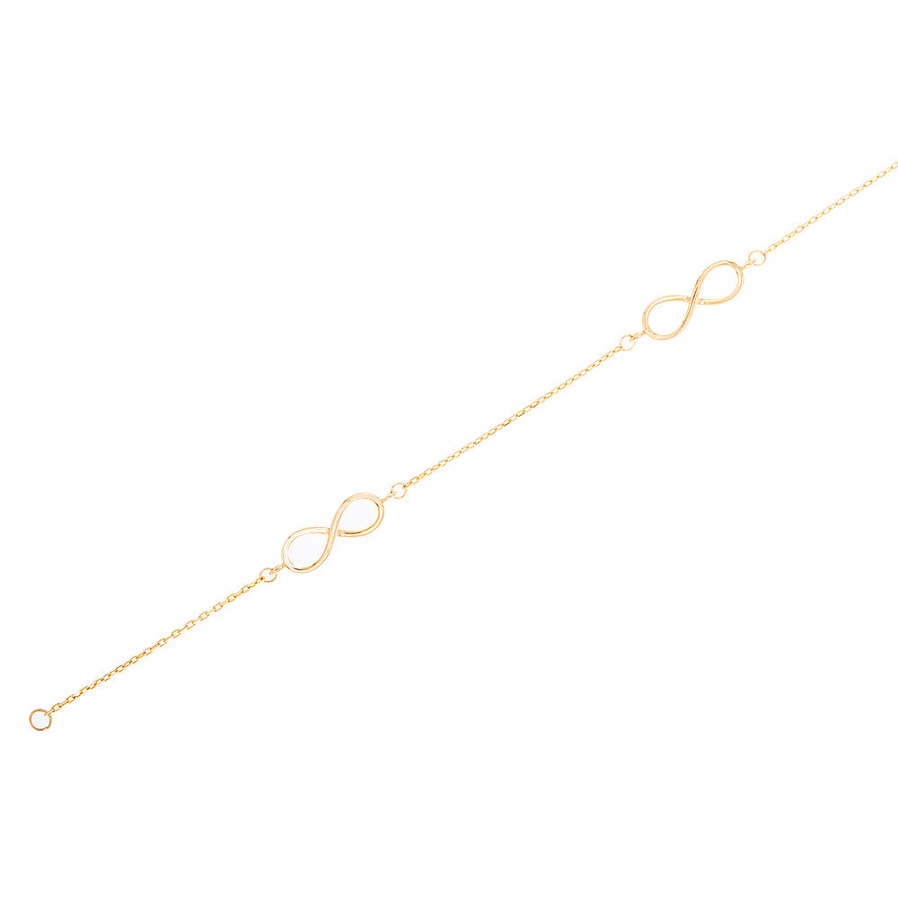 Triple Infinity Link Bracelet 10k Gold