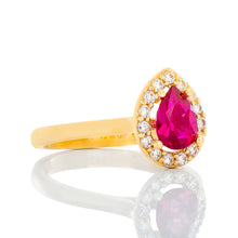 Load image into Gallery viewer, Synthetic Ruby With CZ Ring
