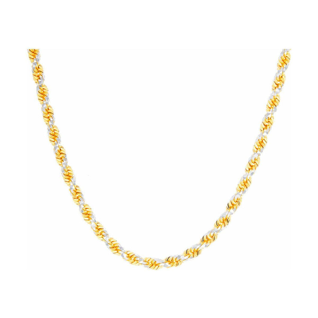 2.70mm Solid Diamond Cut Sella Rope Link Chain 10k Gold