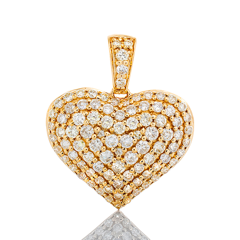 1.00ctw Diamond Pave Puff Heart 10k Gold