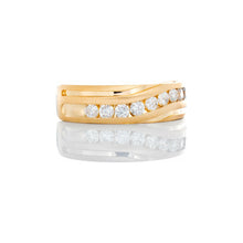 Load image into Gallery viewer, 0.50ctw Nine Diamond Channel Set Slightly Wave Band 14k Gold
