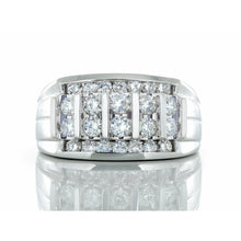 Load image into Gallery viewer, 1.00ctw Five Row Vertical and Two Row Horizonal Channel Set Diamond Band 14k White Gold
