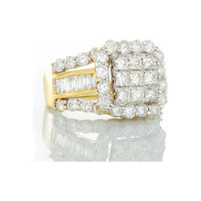 Load image into Gallery viewer, 3.00ctw Nine Diamond Center Bubble Halo with Round &amp; Baguette Shoulders 10k Gold

