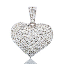 Load image into Gallery viewer, 2.00ctw Diamond Pave Puff Heart 10k White Gold
