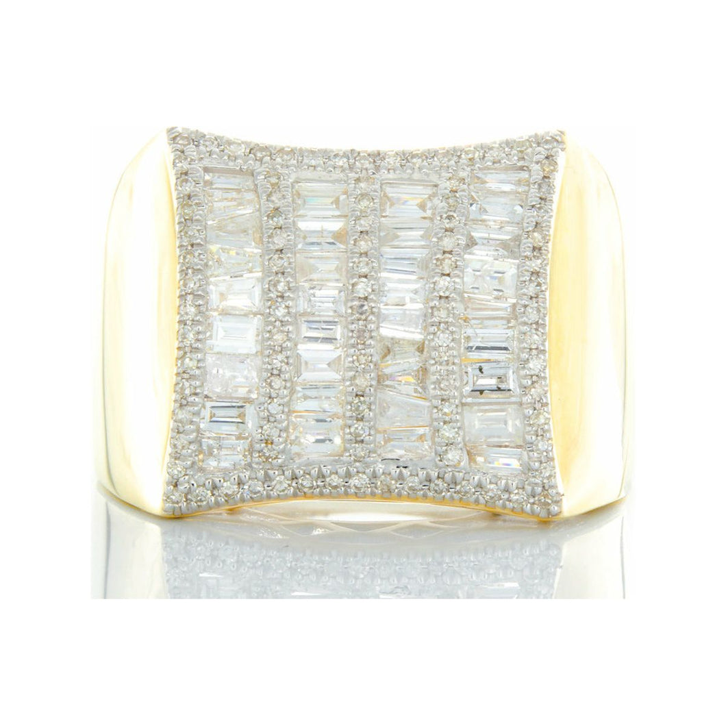 1.00ctw Alternating Baguette & Round Diamond Forefront Semi-Concaved Shoulders 10k Gold