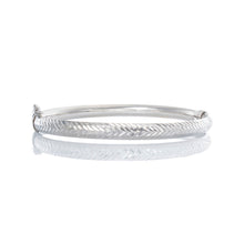 Load image into Gallery viewer, Herringbone Diamond Cut Bangle
