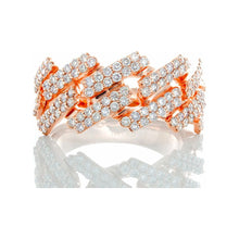Load image into Gallery viewer, 1.35ctw Square Cuban Link Diamond Band 10k Rose Gold
