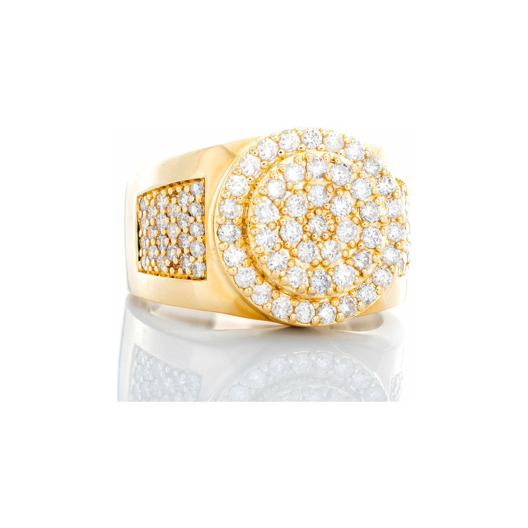 1.35ctw Raised Two Tiered Lollipop Center with Diamond Pave Shoulders 10kt Gold