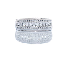 Load image into Gallery viewer, 1.00ctw Diamond Channel Set Center with Prong Set Diamond Sides
