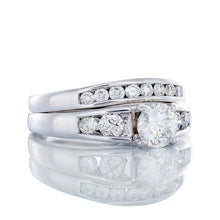 Load image into Gallery viewer, 1.00ctw Channel Set Diamond Solitaire Bridal 14k White Gold
