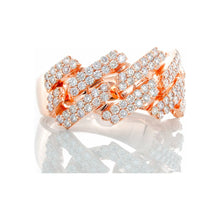 Load image into Gallery viewer, 1.35ctw Square Cuban Link Diamond Band 10k Rose Gold
