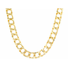 Load image into Gallery viewer, 7mm Double Sided Casting Link Chain Brushed Center with Diamond Cut Edges 10k Gold
