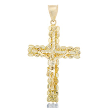 Load image into Gallery viewer, Diamond Cut Nugget Crucifix Cross
