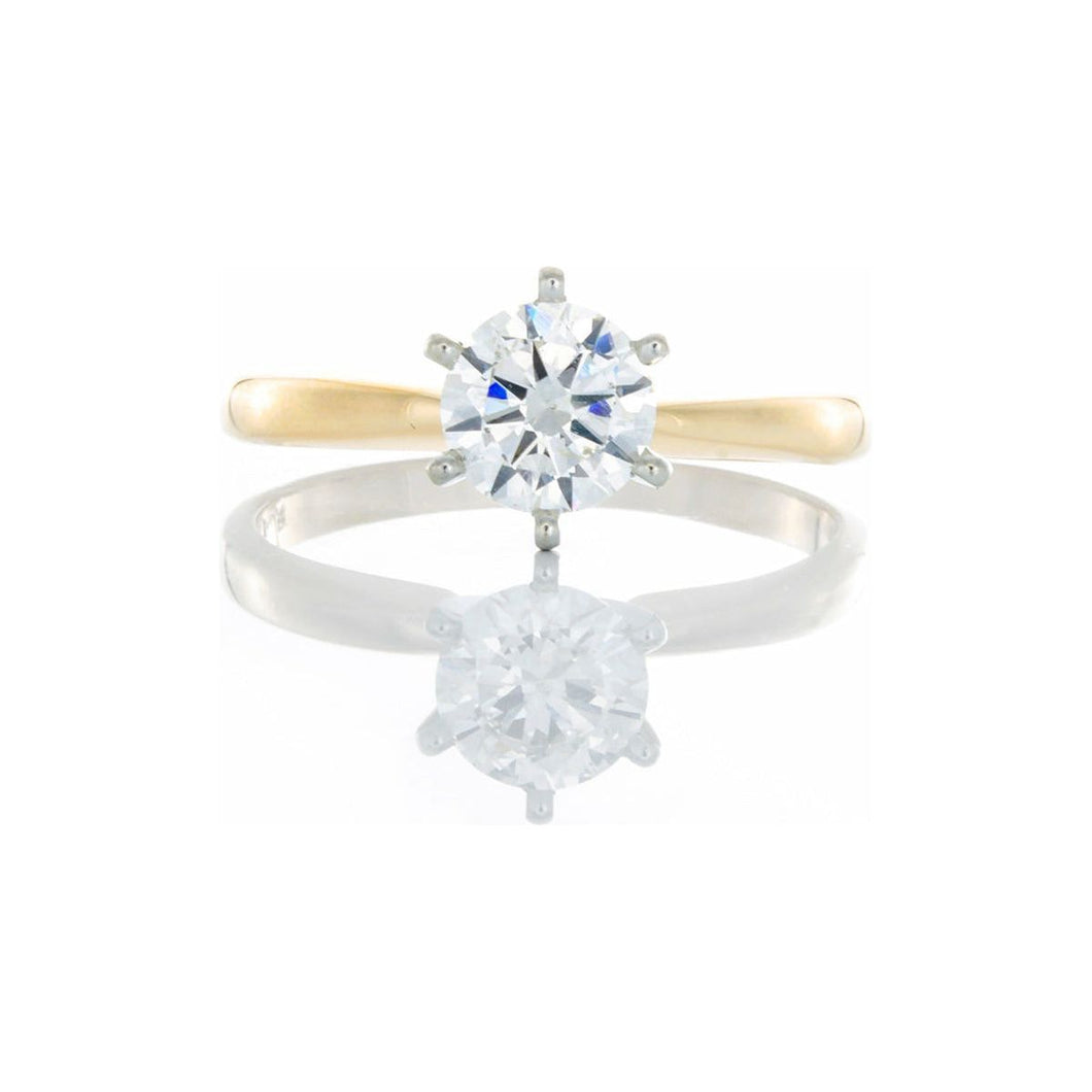 0.50ctw Round Diamond Solitaire with Six Prong Mount 14k Yellow Gold