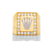 Load image into Gallery viewer, Rolex Inspired Ring with Jubilee Shoulders 10k Gold
