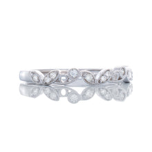 Load image into Gallery viewer, 0.08ctw Round &amp; Marquise Shaped Diamond Band 18k White Gold
