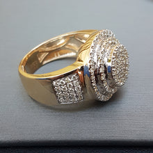 Load image into Gallery viewer, 1.35ctw Round Three Tiered Lollipop Ring 10k Gold
