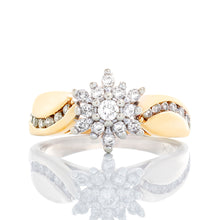 Load image into Gallery viewer, 0.35ctw Diamond Flower Cluster Ring 10k Gold
