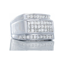 Load image into Gallery viewer, 2.00ctw Princess Cut Invisible Set Slightly Angled Rectangle Forefront 14kt White Gold
