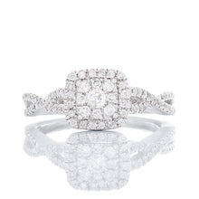 Load image into Gallery viewer, 0.55ctw Imperial Cushion Center with Infinity Shoulders, Bridal Set 14k White Gold
