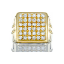 Load image into Gallery viewer, 1.50ctw Soft Square Diamond Forefront with Two Row Diamond Shoulders 10k Gold
