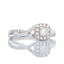 Load image into Gallery viewer, 0.20ctw Illusion Center with Cushion Halo &amp; Diamond Infinity Shoulders
