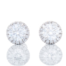 Load image into Gallery viewer, 2.25ctw Round Brilliant Lab Created Diamond Solitaire Studs with Halo
