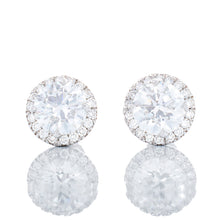 Load image into Gallery viewer, 1.16ctw Round Brilliant Lab Created Diamond Solitaire Studs with Round Halo
