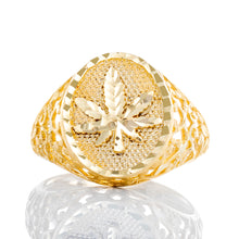 Load image into Gallery viewer, Oval Diamond Cut Weed Leaf Ring
