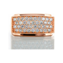 Load image into Gallery viewer, 1.20ctw Four Row Diamond Rectangle Forefront 10k Rose Gold

