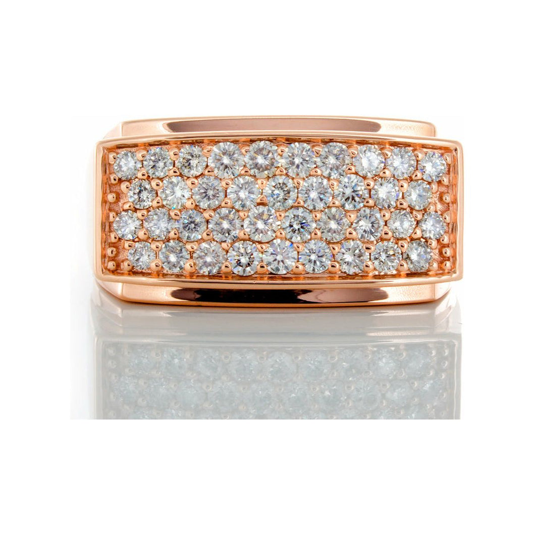 1.20ctw Four Row Diamond Rectangle Forefront 10k Rose Gold