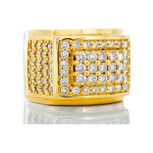 Load image into Gallery viewer, 2.95ctw Raised Rectangle Forefront with Four Row Diamond Shoulders 14k Gold
