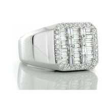 Load image into Gallery viewer, 1.13ctw Round &amp; Baguette Diamond Soft Square Forefront 10k White Gold
