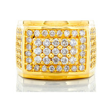 Load image into Gallery viewer, 2.95ctw Raised Rectangle Forefront with Four Row Diamond Shoulders 14k Gold
