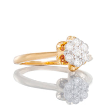 Load image into Gallery viewer, 0.25ctw Diamond Flower Solitaire with U Prong Gold Halo
