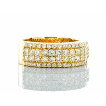 Load image into Gallery viewer, 1.85ctw Four Row Diamond Band with Two Raised Center Rows 10k Gold
