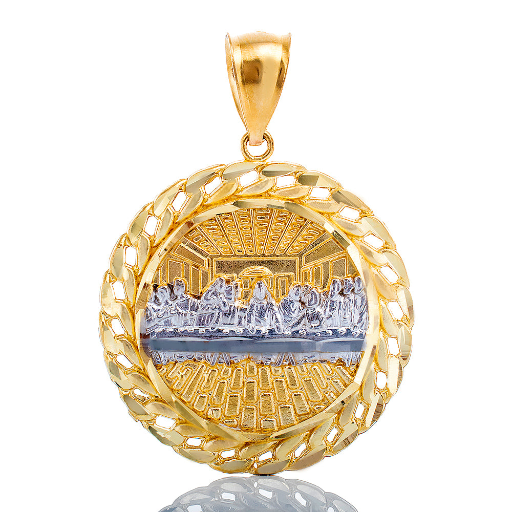 Last Supper Medallion with Cuban Link Border