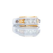 Load image into Gallery viewer, 0.60ctw Three Diamond Channel Set Forefront Open Gap Tabletop 14k Two Tone Gold
