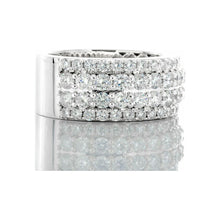 Load image into Gallery viewer, 2.40ctw Four Row Diamond Band with Raised Center
