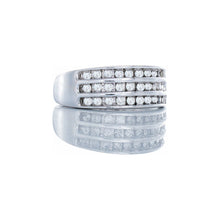 Load image into Gallery viewer, 0.50ctw Three Row Channel Set Diamond Band 10k White Gold
