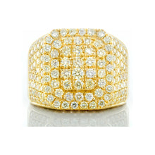 Load image into Gallery viewer, 3.40ctw Two Tiered Emerald Forefront Full Diamond Pave Sides 10k Gold

