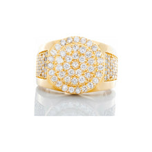 Load image into Gallery viewer, 1.35ctw Raised Two Tiered Lollipop Center with Diamond Pave Shoulders 10kt Gold
