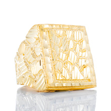 Load image into Gallery viewer, Large Rectangle Diamond Cut Nugget Ring
