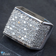 Load image into Gallery viewer, 2.76ctw Diamond Pave Square Forefront Flat Shoulders 14k White Gold
