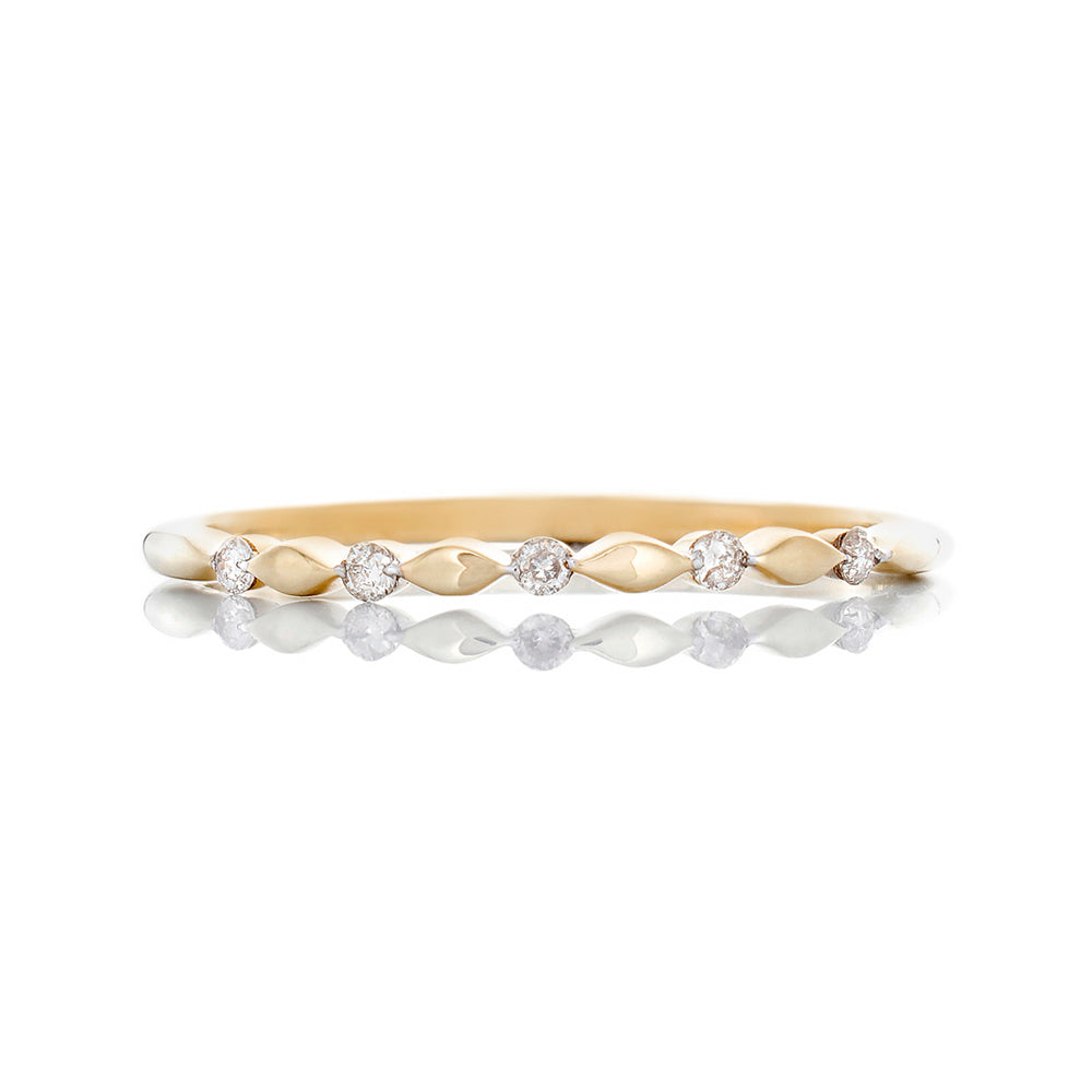 0.05ctw Alternating Diamond Bubble Links with High Polished Marquise Links 10k Gold