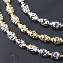 Load image into Gallery viewer, 3mm New Diamond Cut Barrel Moon Chain 10k Two Tone Gold

