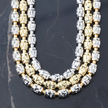 Load image into Gallery viewer, 3mm New Diamond Cut Barrel Moon Chain 10k Two Tone Gold
