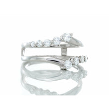 Load image into Gallery viewer, 0.50ctw Ten Stone Graduated Diamond Ring Jacket 14k White Gold
