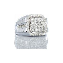 Load image into Gallery viewer, 1.50ctw Soft Square Diamond Forefront One Row Channel Set Shoulders Grooved Shoulders 10k White Gold
