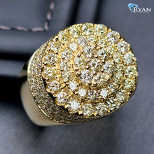 Load image into Gallery viewer, 3.40ctw Three Tiered 360 Round Full Diamond Pave Top 10k Gold
